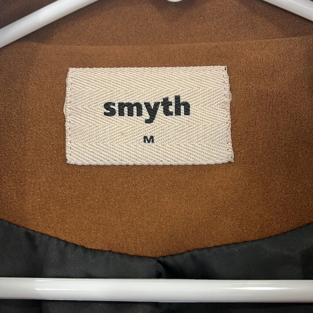 Smyth Medium Brown Tan Long Sleeve Stripe Full Zip Jacket with Pockets